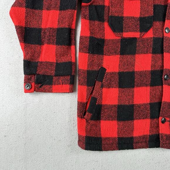 Vintage Codet Jacket Men’s Medium Buffalo Plaid Red Black Wool Hunting - Picture 7 of 16